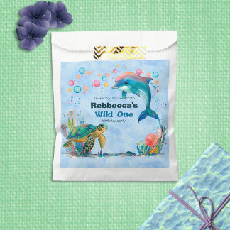 Bolsa De Papel Blue Wild One Undersea Wonders Favor Bags