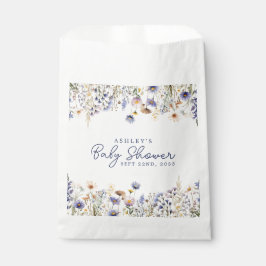 Bolsa De Papel Blue Wildflower Boho Watercolor Baby Shower