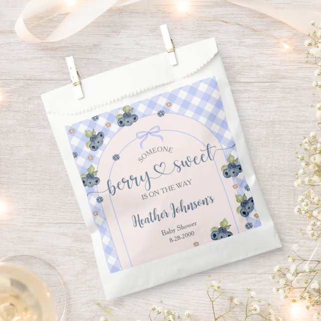 Bolsa De Papel Blueberry Berry Sweet Baby Boy Baby Shower (Cortado)