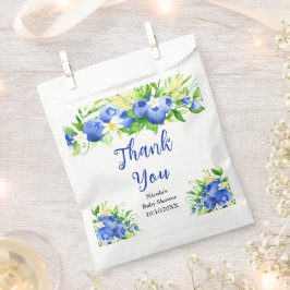 Bolsa De Papel Blueberry Floral Baby Shower Thank You