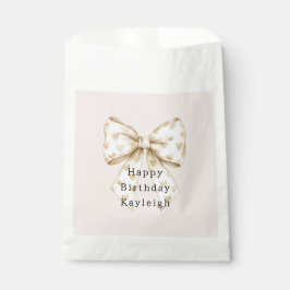 Bolsa De Papel Blush Cream Hearts Bows Birthday