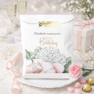 Bolsa De Papel Blush Pink Peony Floral 18th Birthday 