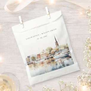 Bolsa De Papel Boda acuarela chic Annapolis Maryland