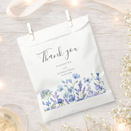 Bolsa De Papel Boda acuarela de prado de flores silvestres azules