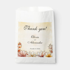 Bolsa De Papel Boda Amarillo de color acuático Floral Terracotta 