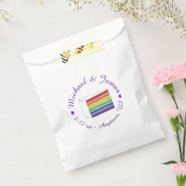 Bolsa De Papel Boda arcoiris rebanada de pastel morado Gay LGBT
