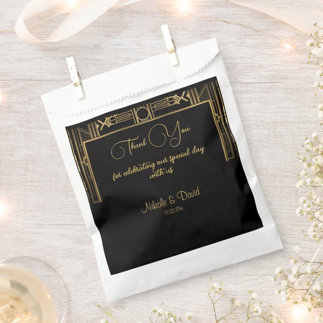 Bolsa De Papel Boda Art Deco Gatsby (Cortado)