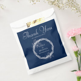 Bolsa De Papel Boda Azul de la Marina Clásica Elegante