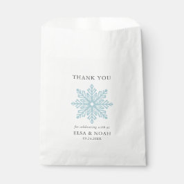 Bolsa De Papel Boda AZUL LIGERO SIMPLE SNOWFLAKE Gracias