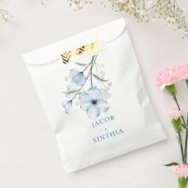 Bolsa De Papel Boda Azul Polvoriento Chic Elegante Moderno