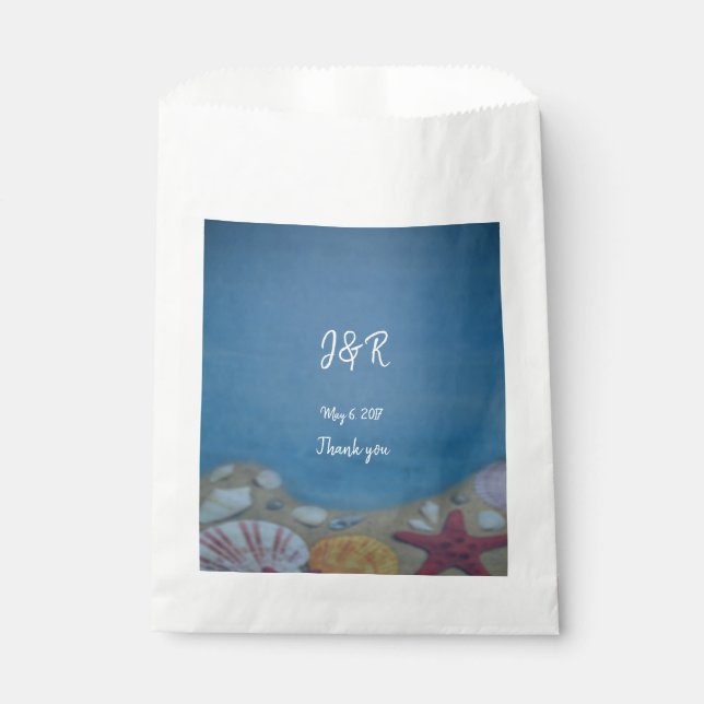 Bolsa De Papel Boda azul profundo de playa (Anverso)
