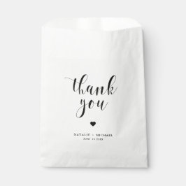 Bolsa De Papel Boda Black Bold Script Gracias