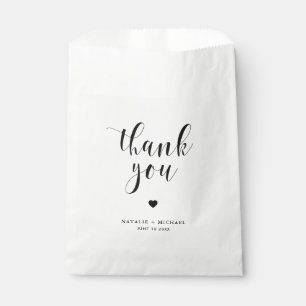Bolsa De Papel Boda Black Bold Script Gracias