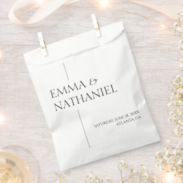 Bolsa De Papel Boda blanco negro simple mínimo Minimalista