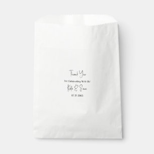 Bolsa De Papel Boda blanco simple y elegante