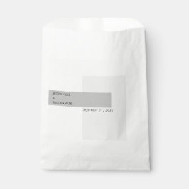 Bolsa De Papel Boda blanco y negro moderno