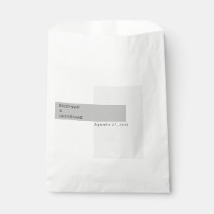 Bolsa De Papel Boda blanco y negro moderno