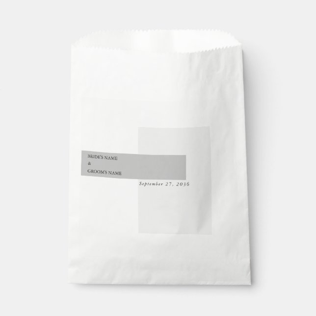 Bolsa De Papel Boda blanco y negro moderno (Anverso)