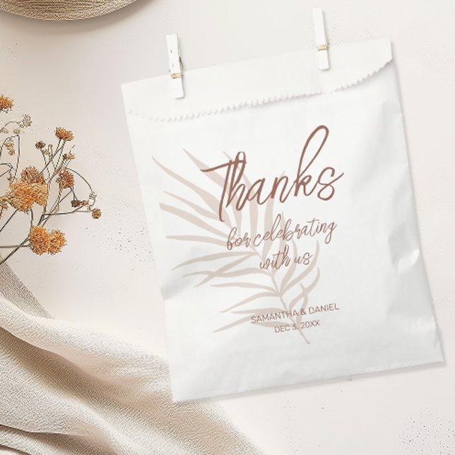 Bolsa De Papel Boda Boho de Terracota Personalizada (Personalized Boho Wedding Favor Bag)