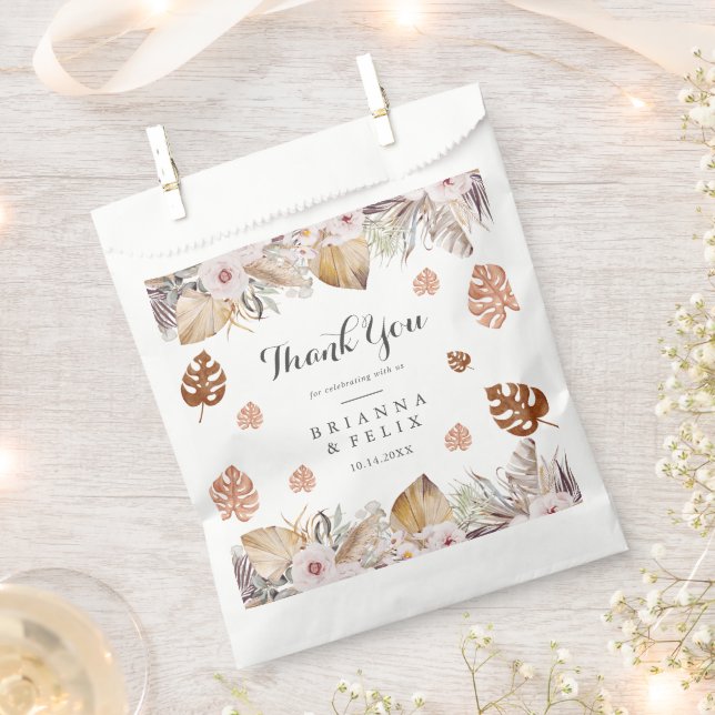 Bolsa De Papel Boda Boho Neutral Rústica (Cortado)