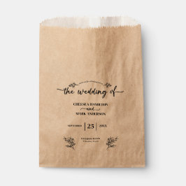 Bolsa De Papel Boda Boho Trendy Script