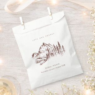 Bolsa De Papel Boda bosque de pino óxido rústico