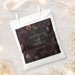 Bolsa De Papel Boda Botánica Oscura de Romance Enraizado y Malhum