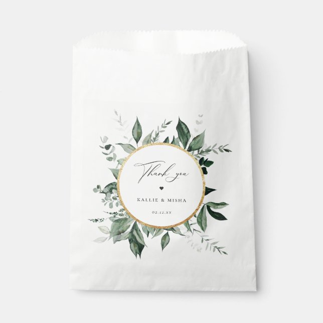 Bolsa De Papel Boda Botánico Natural Gracias (Anverso)