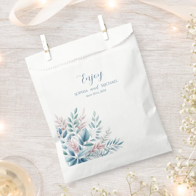 Bolsa De Papel Boda Botánico Pastel-Gracias- (Cortado)