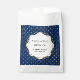 Bolsa De Papel Boda clásico azul y oro