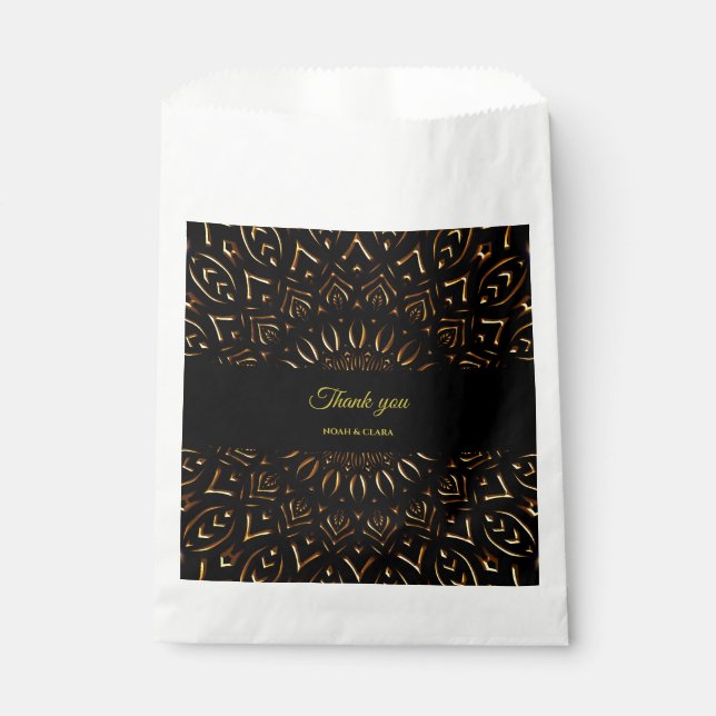 Bolsa De Papel Boda clásico elegante de Mandala (Anverso)