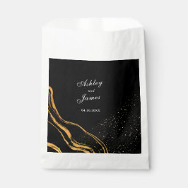 Bolsa De Papel Boda Clásico Negro y Oro