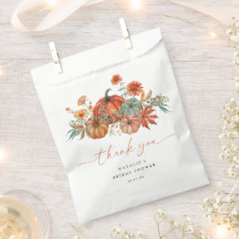 Bolsa De Papel Boda con Calabaza Floral de Otoño
