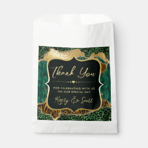 Bolsa De Papel Boda con Estampado de Animal de Jungla Verde Brill