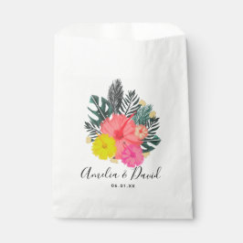 Bolsa De Papel Boda con letra Tropical Hand Drawn Hawaii