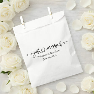 Bolsa De Papel Boda Corazón Caligrafía Moderna Acaba de Casarse