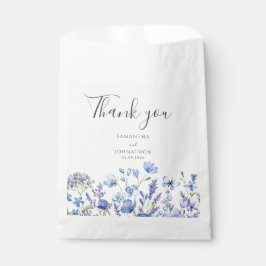 Bolsa De Papel Boda de acuarela Blue Wildflower Meadow