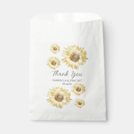 Bolsa De Papel Boda de acuarela de girasoles dispersos amarillos