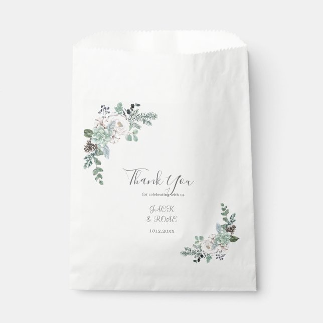 Bolsa De Papel Boda de acuarela de invierno (Anverso)