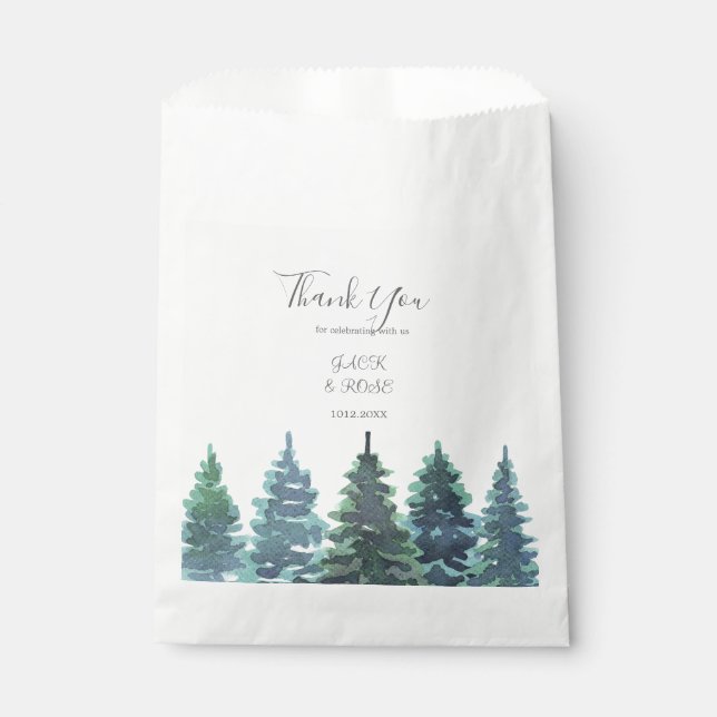 Bolsa De Papel Boda de acuarela de invierno (Anverso)