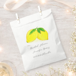 Bolsa De Papel Boda de acuarela del cítrico de la fruta amarilla 