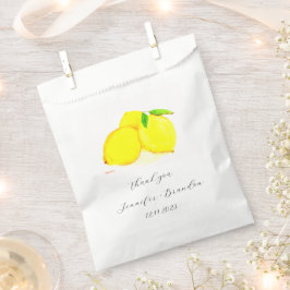 Bolsa De Papel Boda de acuarela del cítrico de la fruta amarilla 