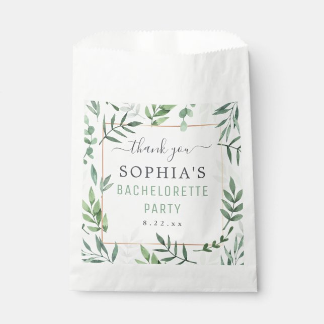 Bolsa De Papel Boda de acuarela elegante de la Bachelorette Party (Anverso)