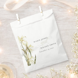 Bolsa De Papel Boda de acuarela floral de Daffodil blanco ruso