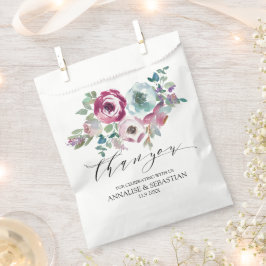 Bolsa De Papel Boda de acuarela floral Mint & Mauve