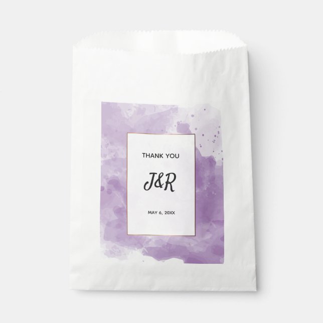 Bolsa De Papel Boda de acuarela lavender romántico (Anverso)