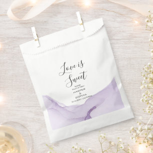 Bolsa De Papel Boda de Acuarela Moderna Púrpura