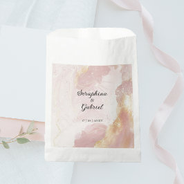 Bolsa De Papel Boda de acuarela rosa celestial