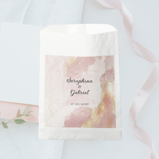 Bolsa De Papel Boda de acuarela rosa celestial (Subido por el creador)