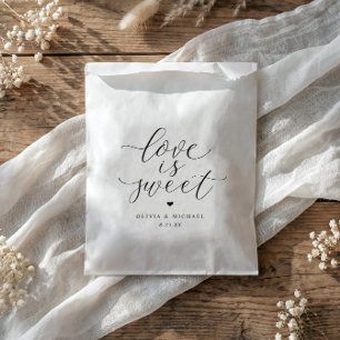 Bolsa De Papel Boda de amor dulce con caligrafía elegante